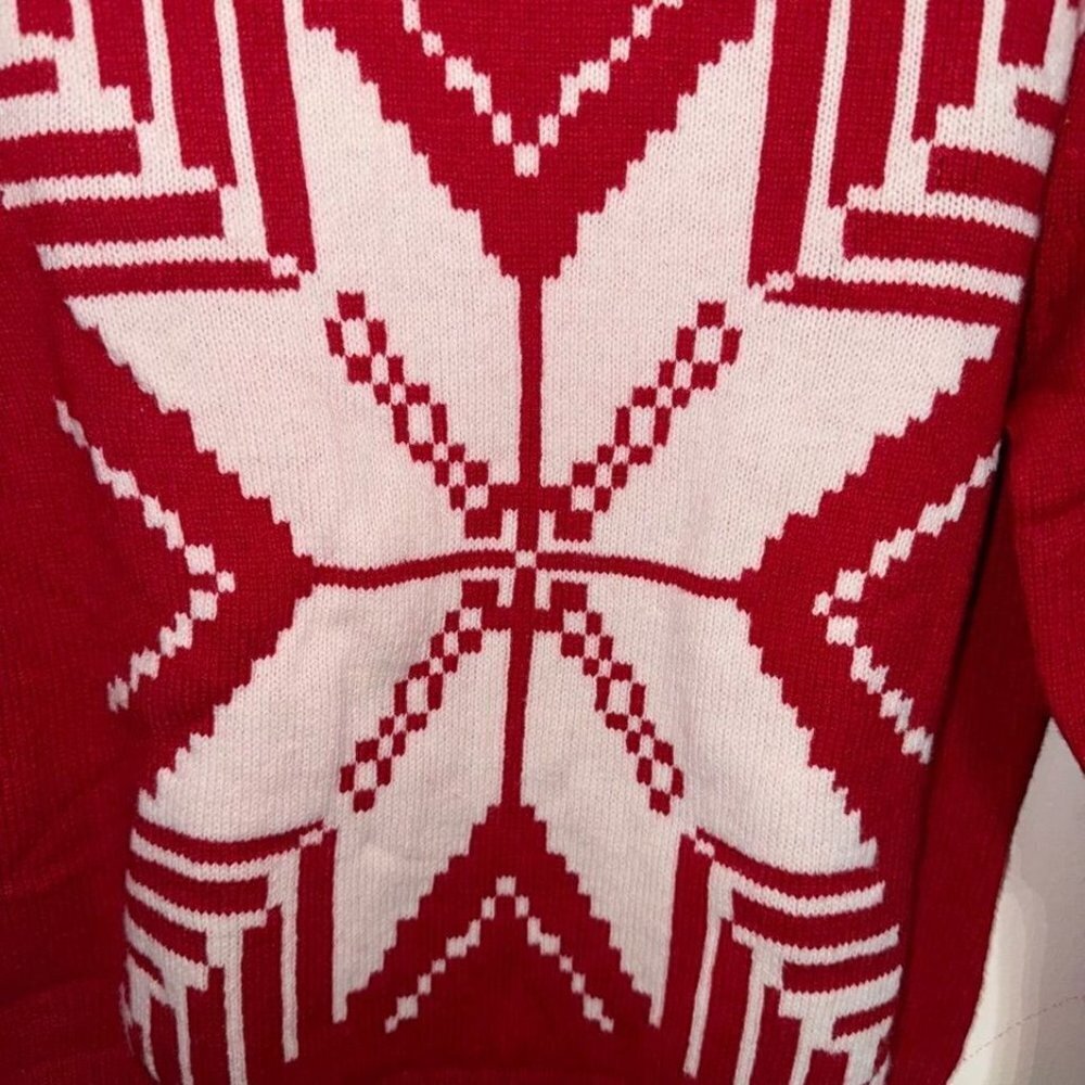 Women's Sundance Red Snowflake Wool Blend Sweater… - image 5